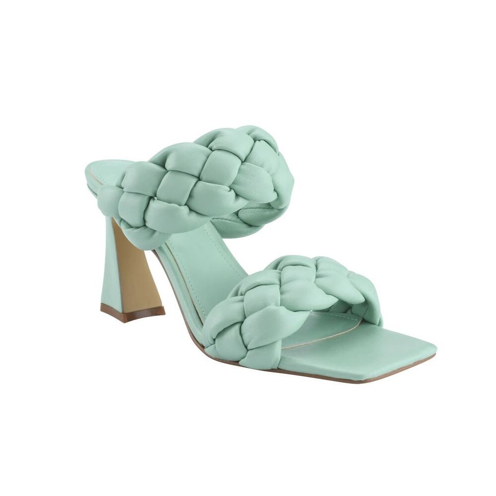 New Marc Fisher Hammy Braided High Heel Sandals in Light Green Women's Size 5.5